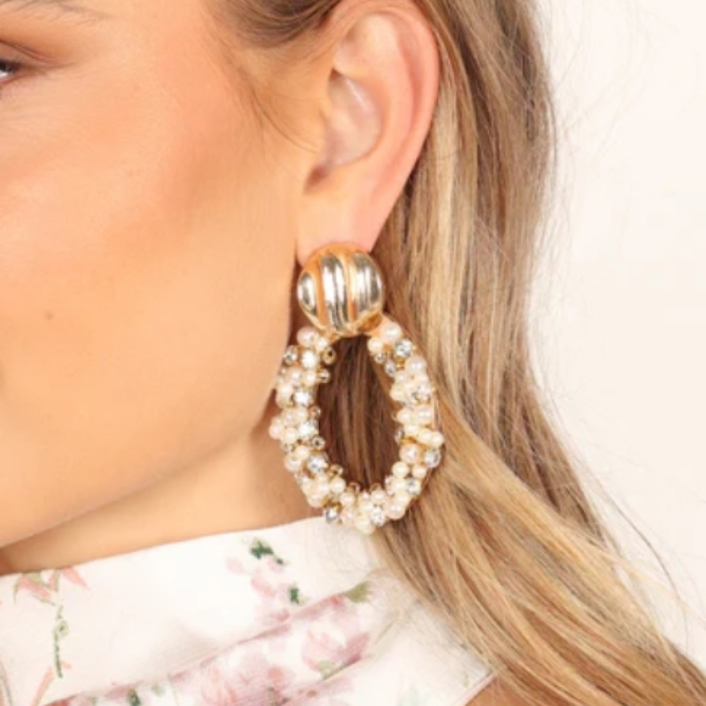 Petal & Pup Rae Earrings Gold and Pearl